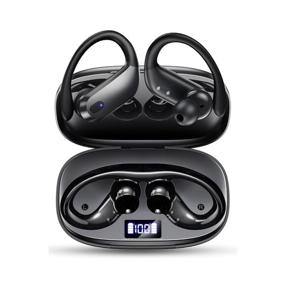 NDO Wireless Earbuds Bluetooth 5.3 Headphones Waterproof Workout Black NEW - Picture 1 of 8